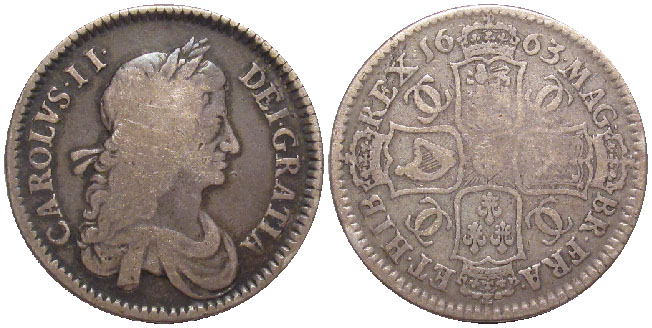 Britain Charles II half crown 1663