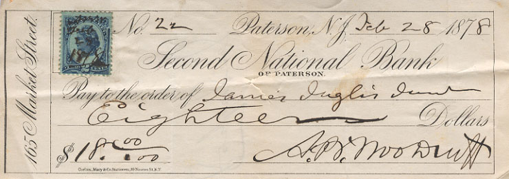 Paterson New Jersey Check Front
