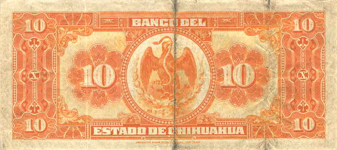 Paper Money Mexico Chihuahua Cowboy Pesos 10