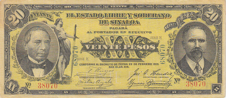 Paper Money Mexico Sinaloa